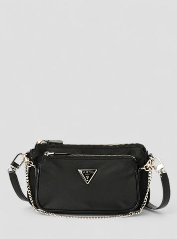 GUESS Womens Black Little Bay Mini Crossbody Bag NG811670 Front View