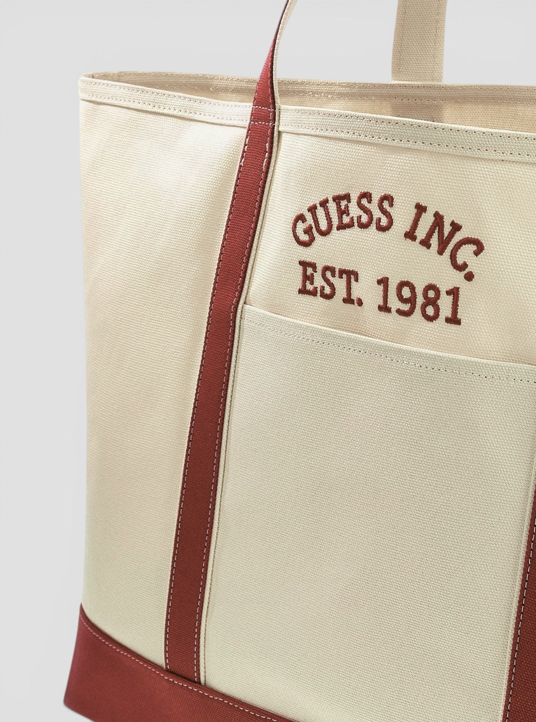 GUESS Womens Natural Red Summerline Extra Large Tote Bag LN9872025 Detail View