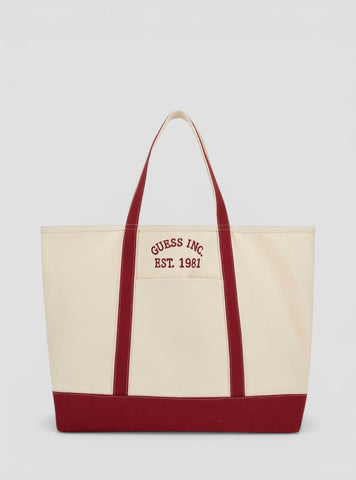 GUESS Womens Natural Red Summerline Extra Large Tote Bag LN9872025 Front View