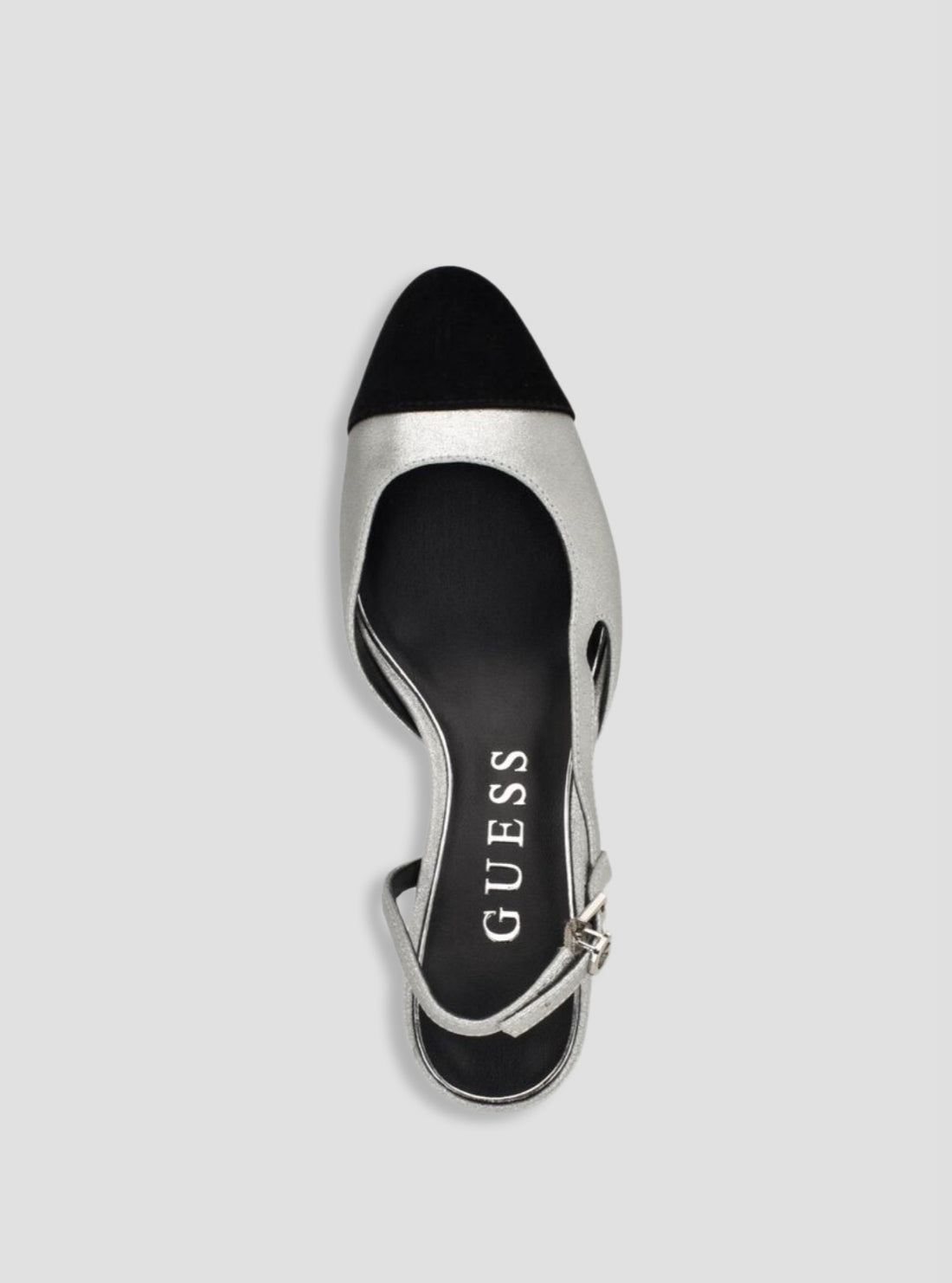 GUESS Footwear Silver Loisa Slingback Pumps LOISA Top View