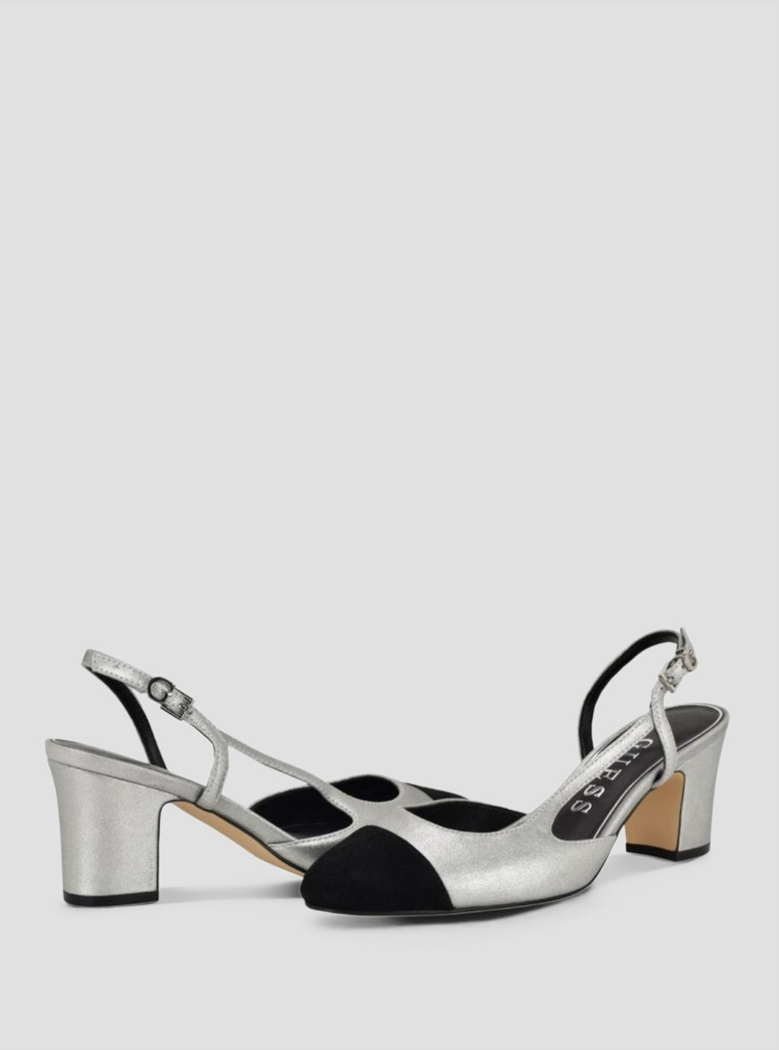 GUESS Footwear Silver Loisa Slingback Pumps LOISA Front Side View_2