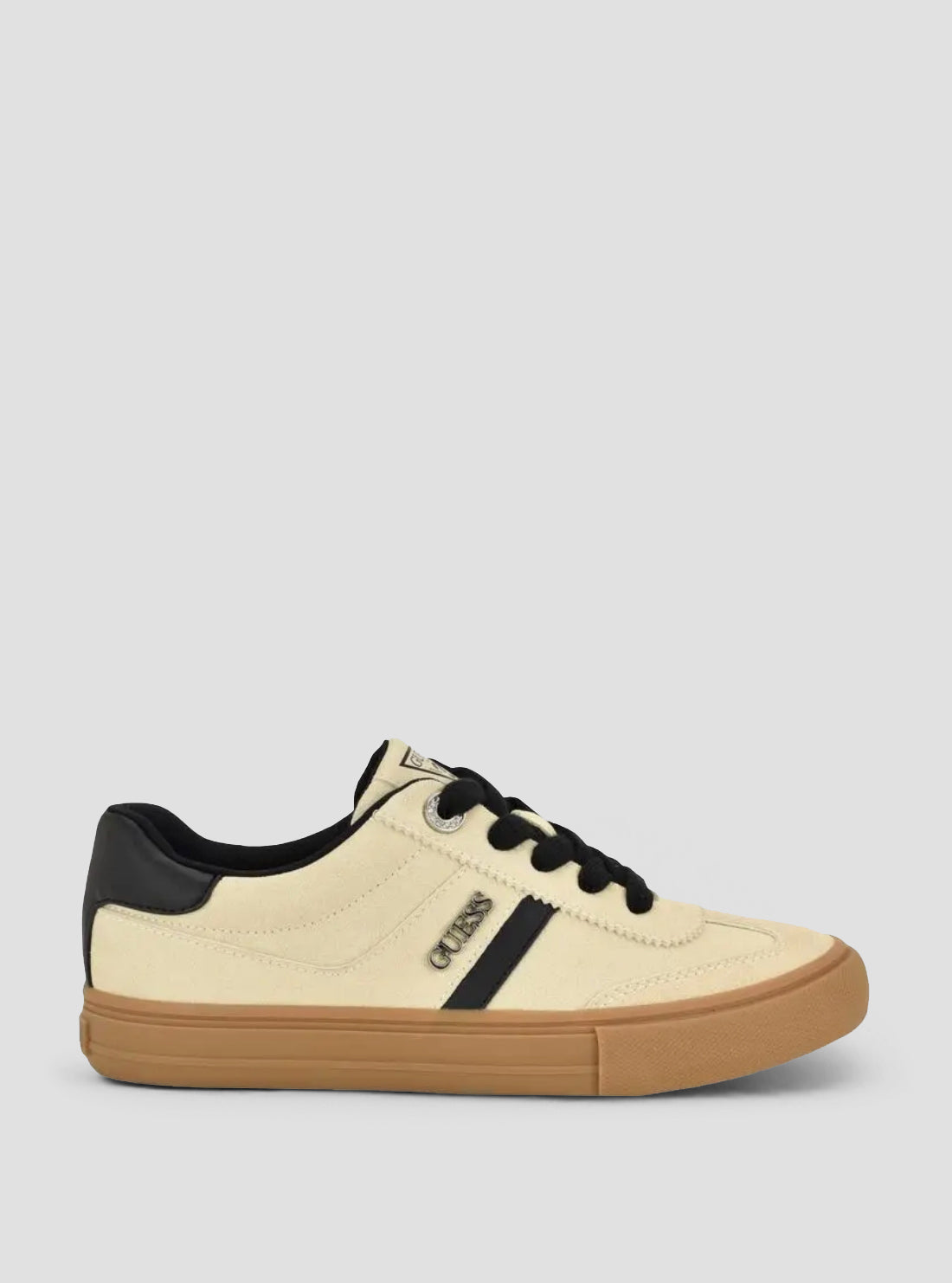 GUESS Womens Beige Loui Sneakers LOUI2 Side View