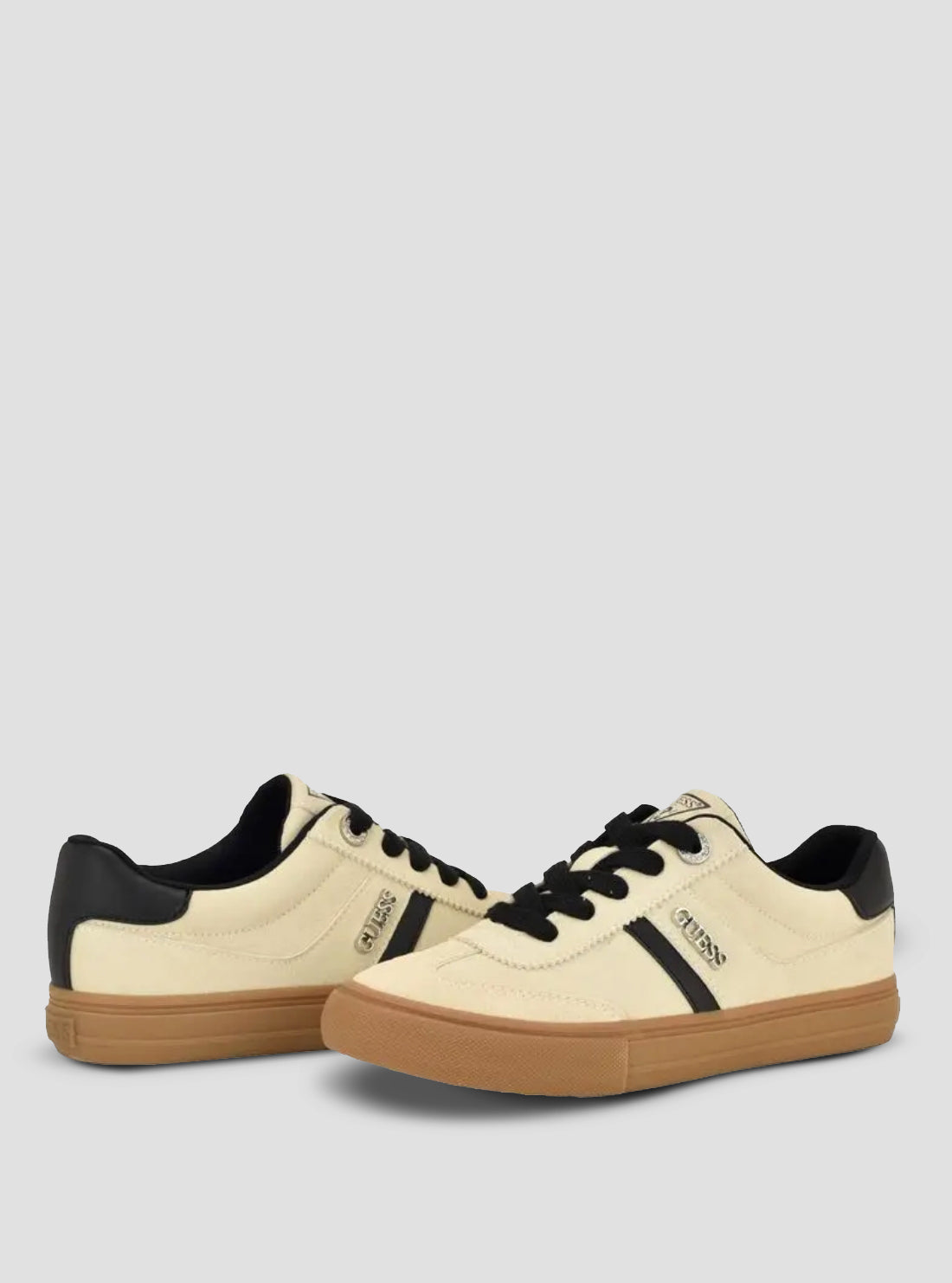 GUESS Womens Beige Loui Sneakers LOUI2 Front Side View