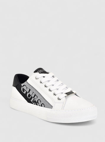 GUESS Womens White Black Lovela Sneakers LOVELA Front View