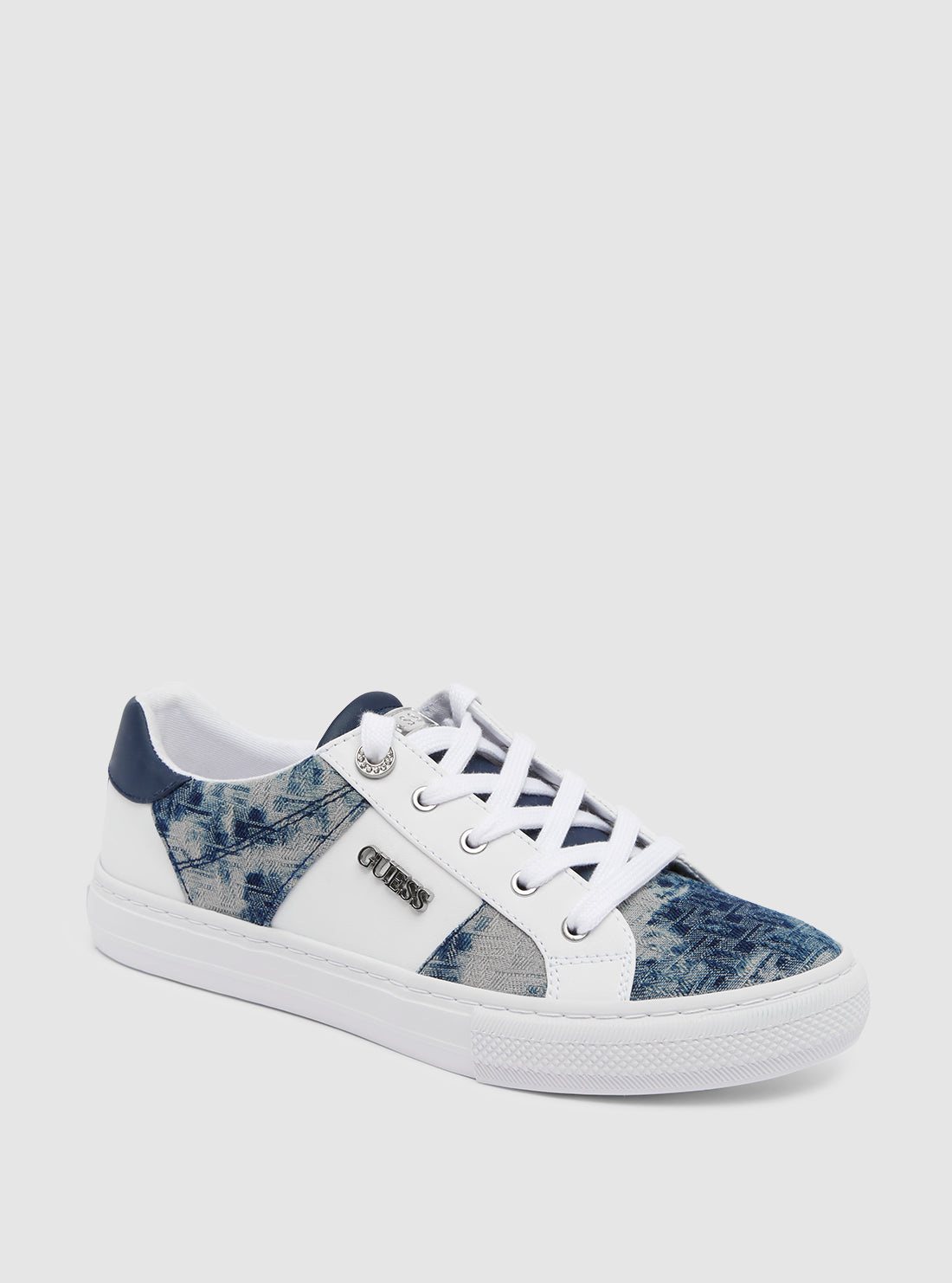 White Blue Loven Low-Top Sneakers