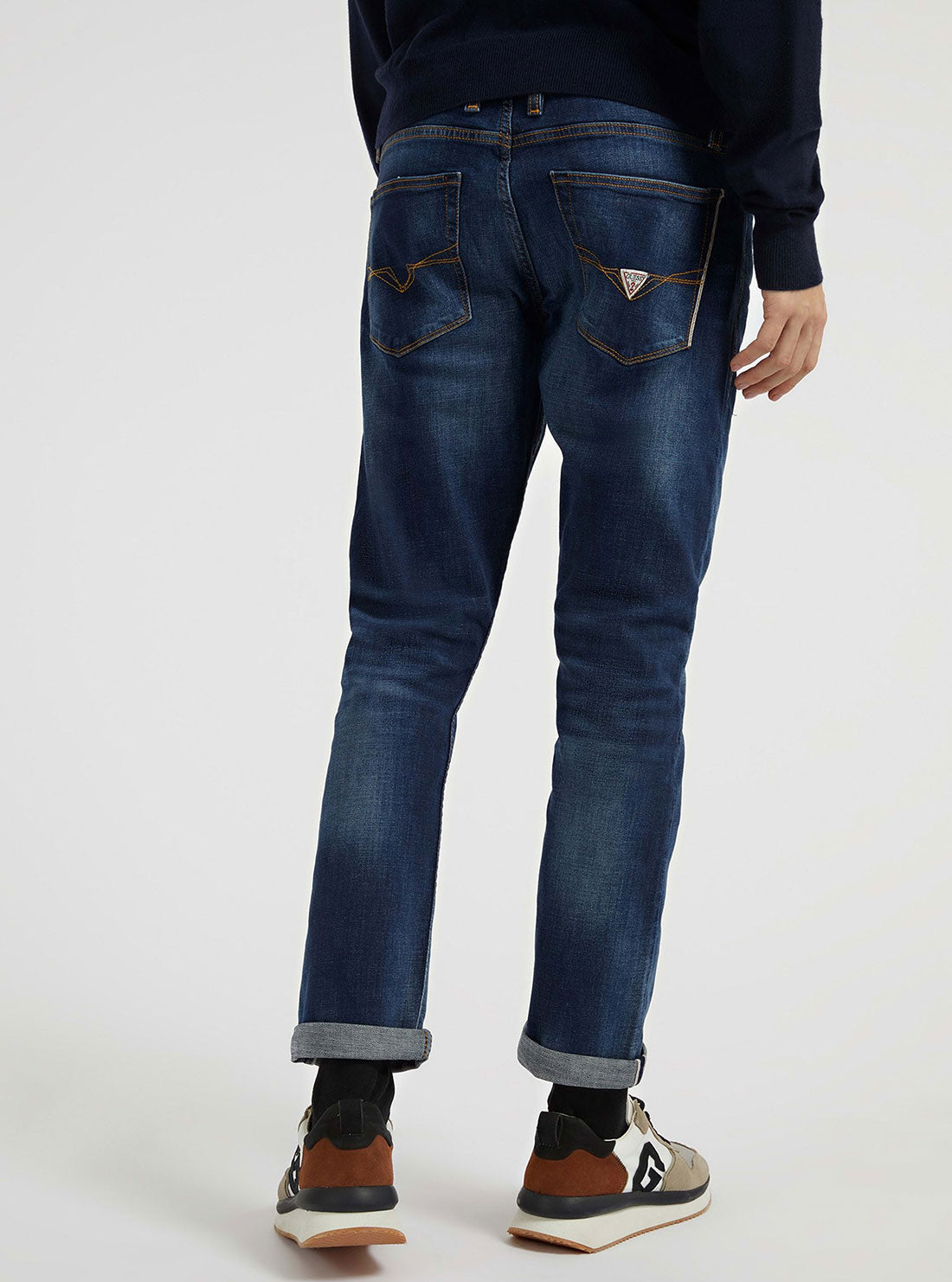 Eco Low Rise Slim Tapered Denim Jeans In Meadow Selvedge Wash