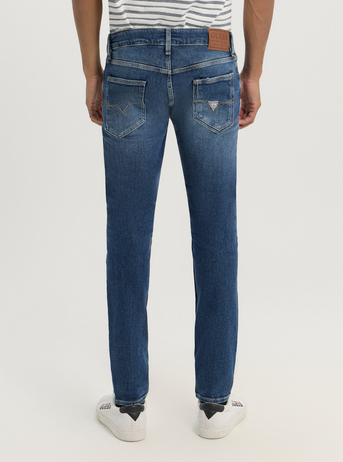 Blue Miami Skinny Denim Jeans in Mid Wash