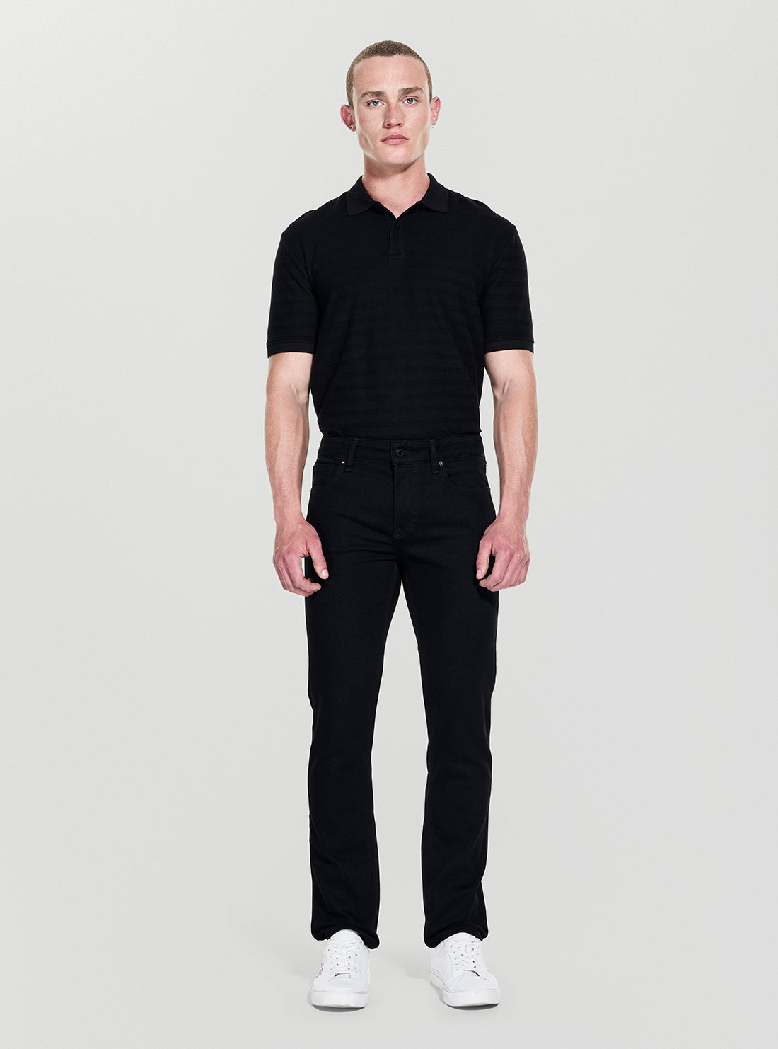 GUESS Mens Black Angels Straight Leg Jeans M2YAN2D4Q51 Full View