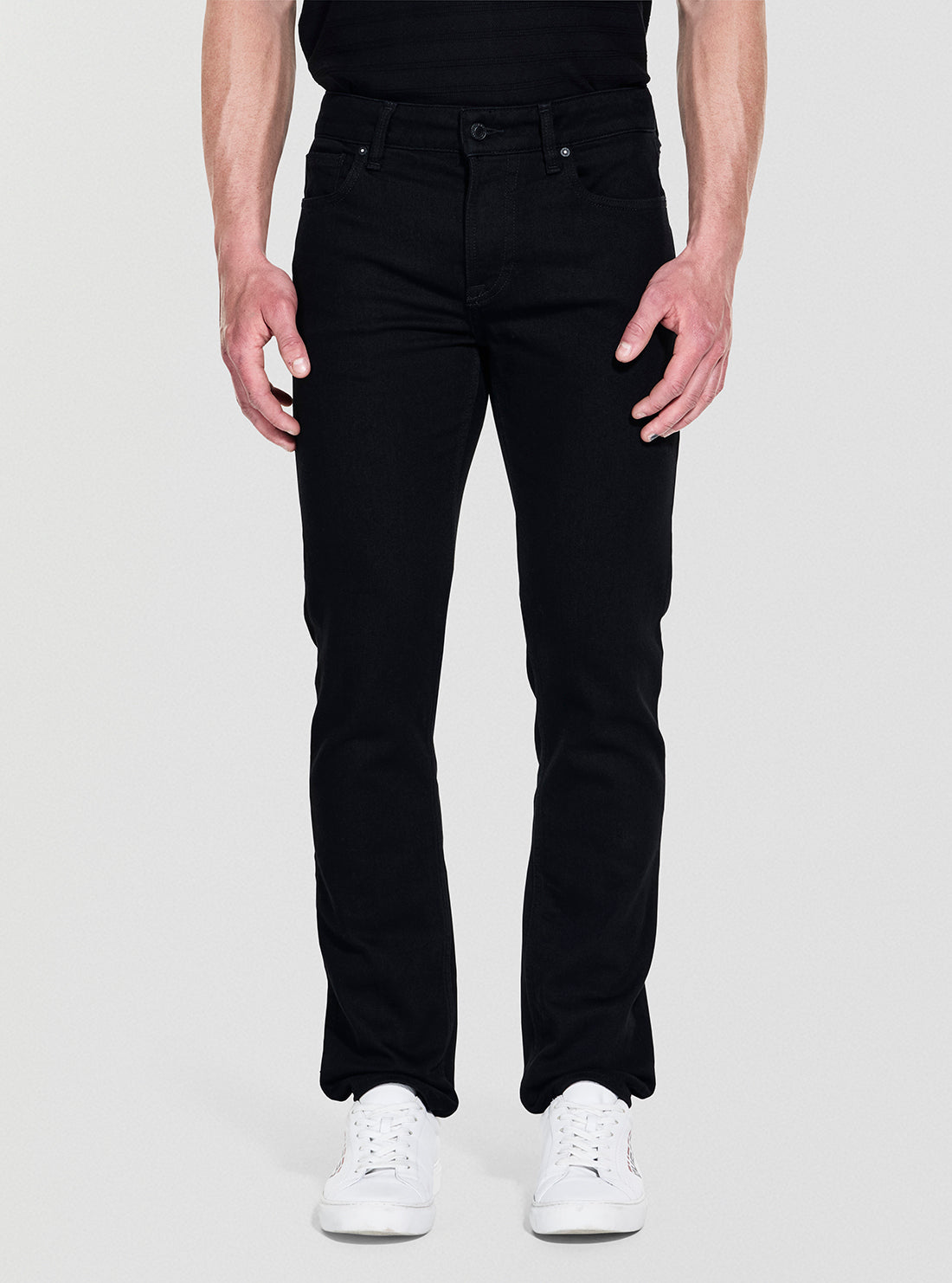 GUESS Mens Black Angels Straight Leg Jeans M2YAN2D4Q51 Front View