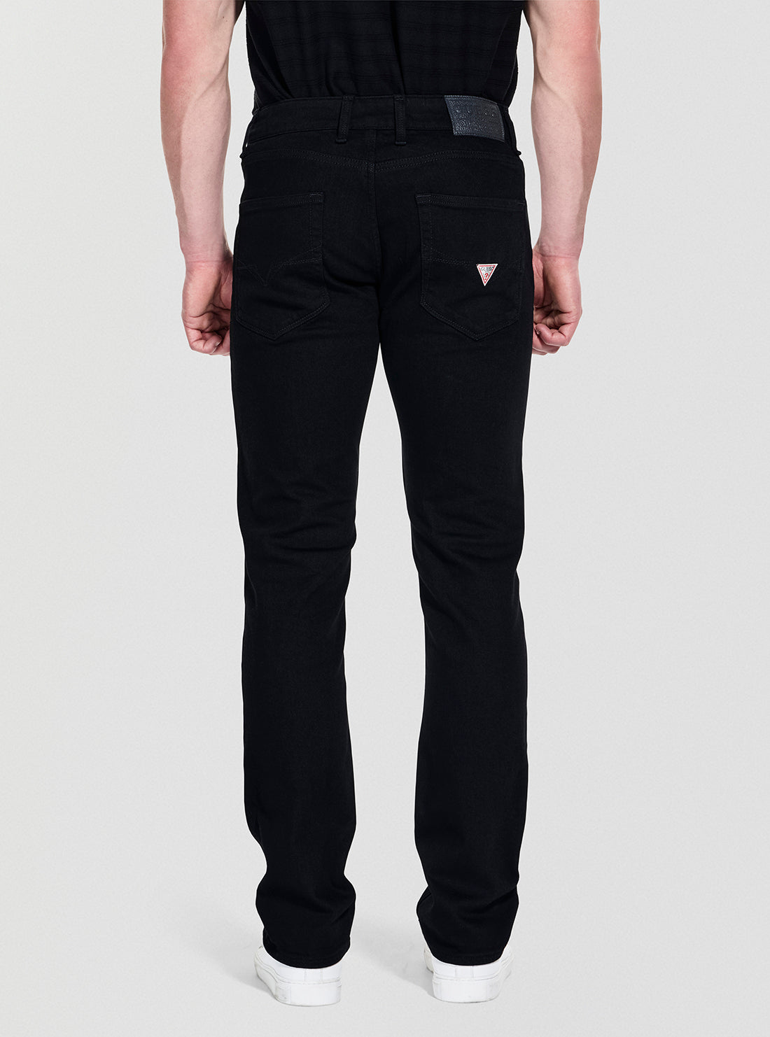 GUESS Mens Black Angels Straight Leg Jeans M2YAN2D4Q51 Back View