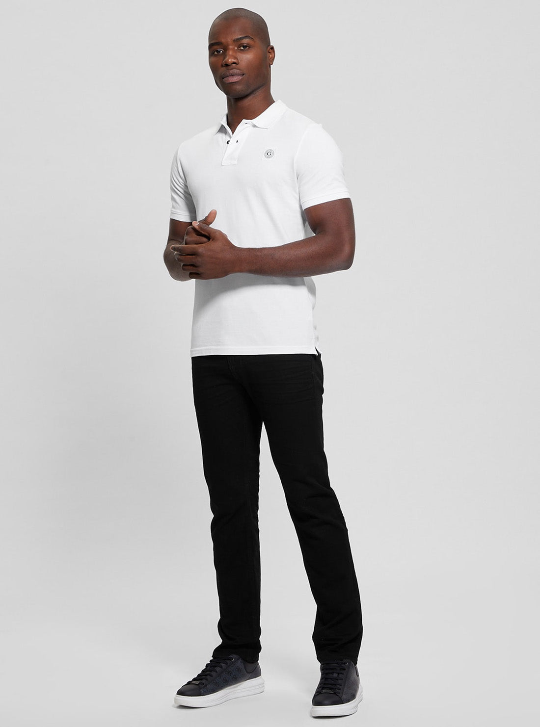 GUESS Mens White Washed Polo M2YP24KC9T1 Full View