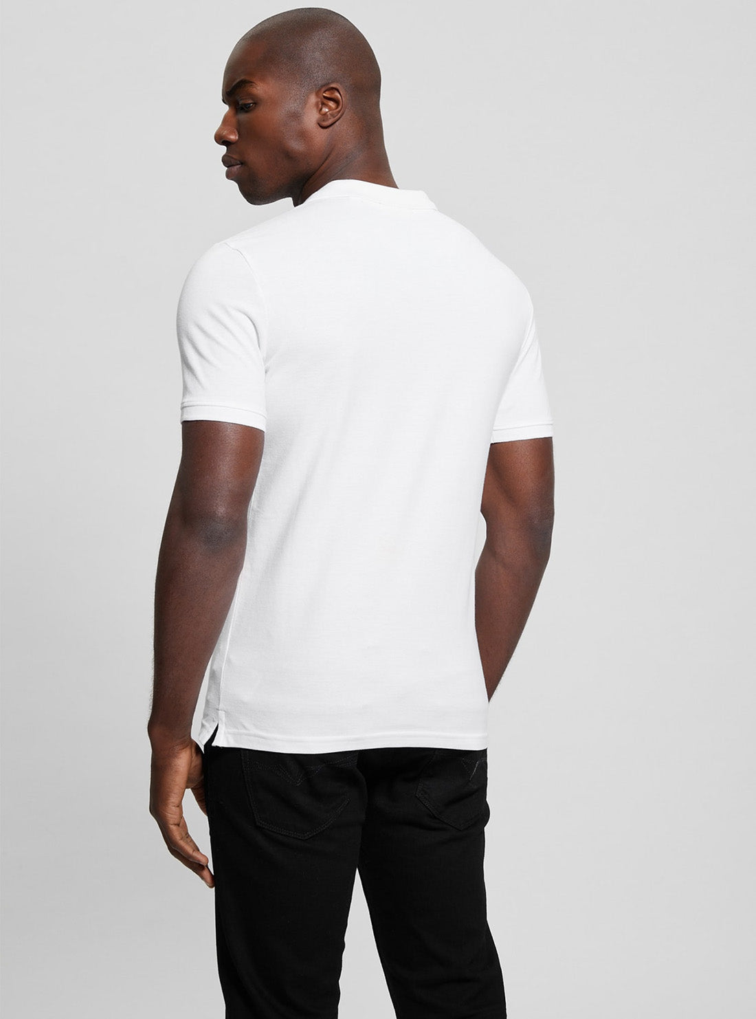 GUESS Mens White Washed Polo M2YP24KC9T1 Back View