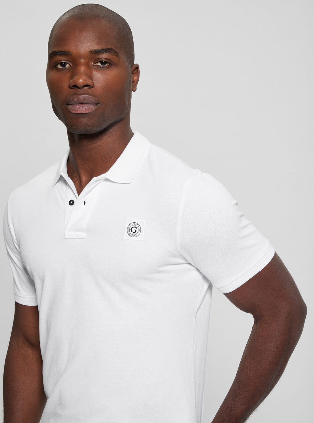 GUESS Mens White Washed Polo M2YP24KC9T1 Detail View