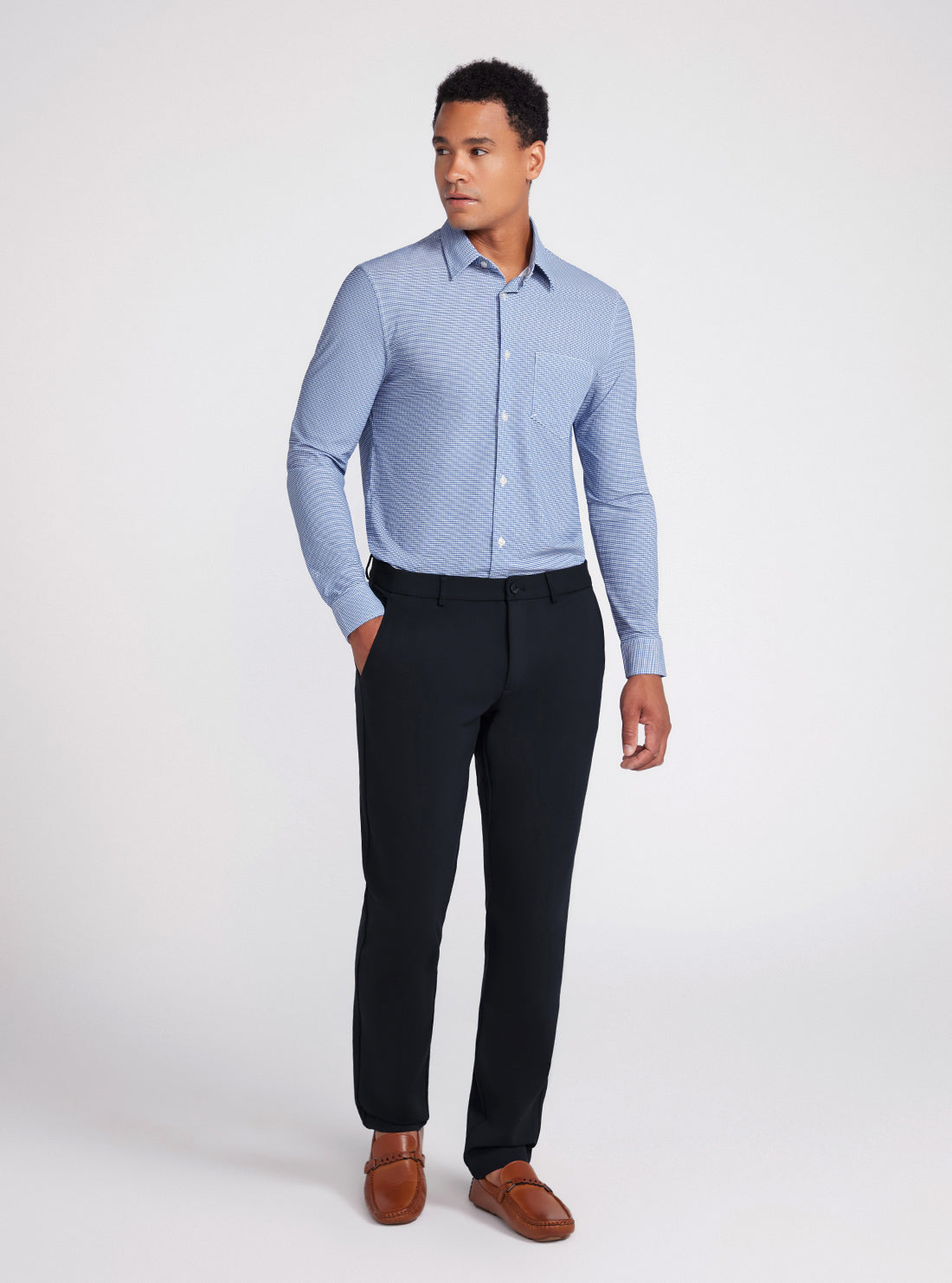 Navy Blue Myron Dress Pants | GUESS Men's Apparel | full view