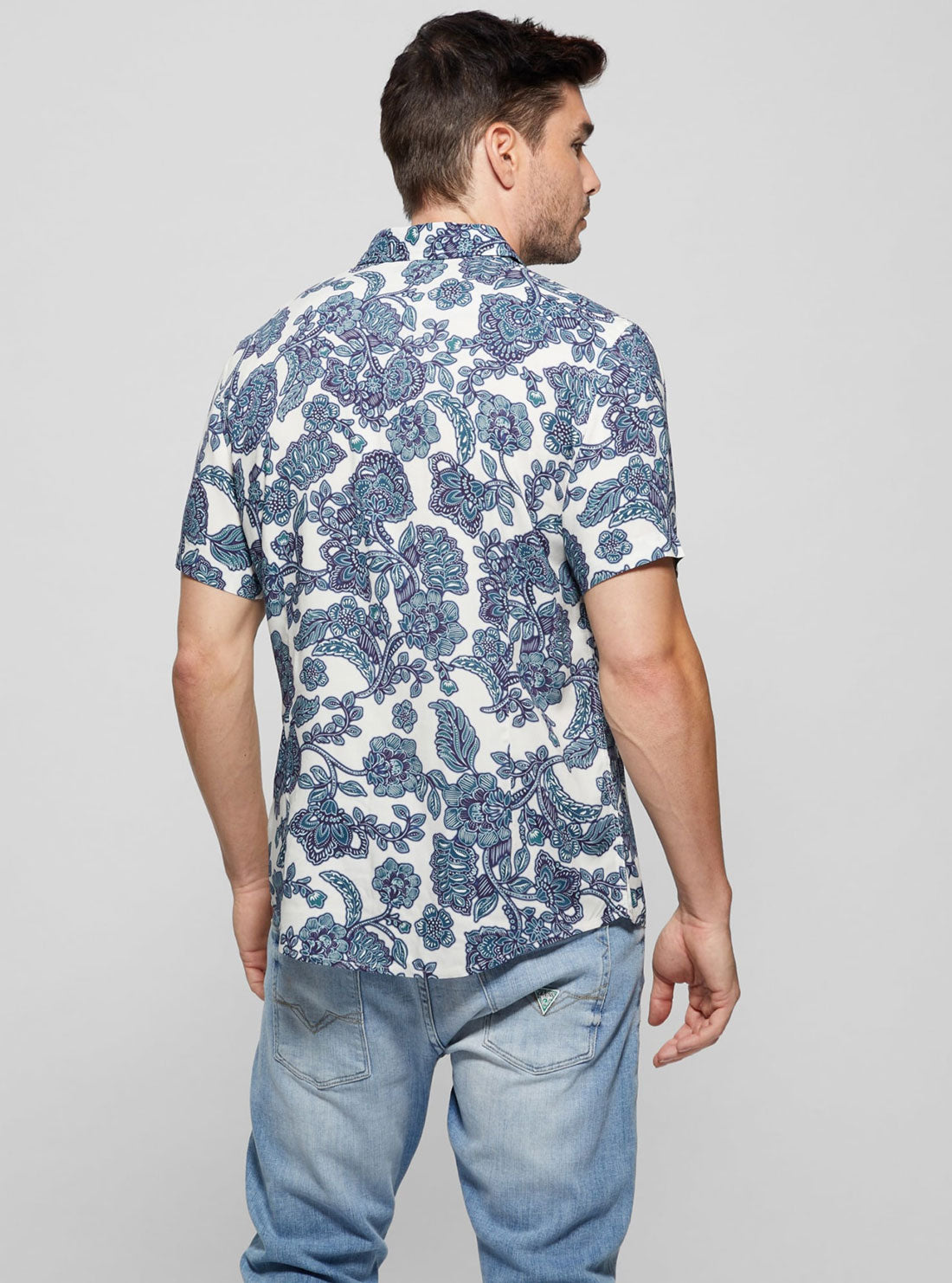 Eco Rayon Jacobean Shirt | GUESS Men's Apparel | back view