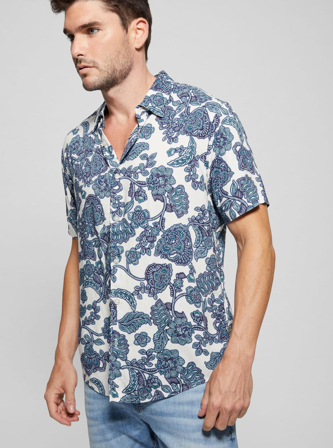 Eco Rayon Jacobean Shirt | GUESS Men's Apparel | detail view