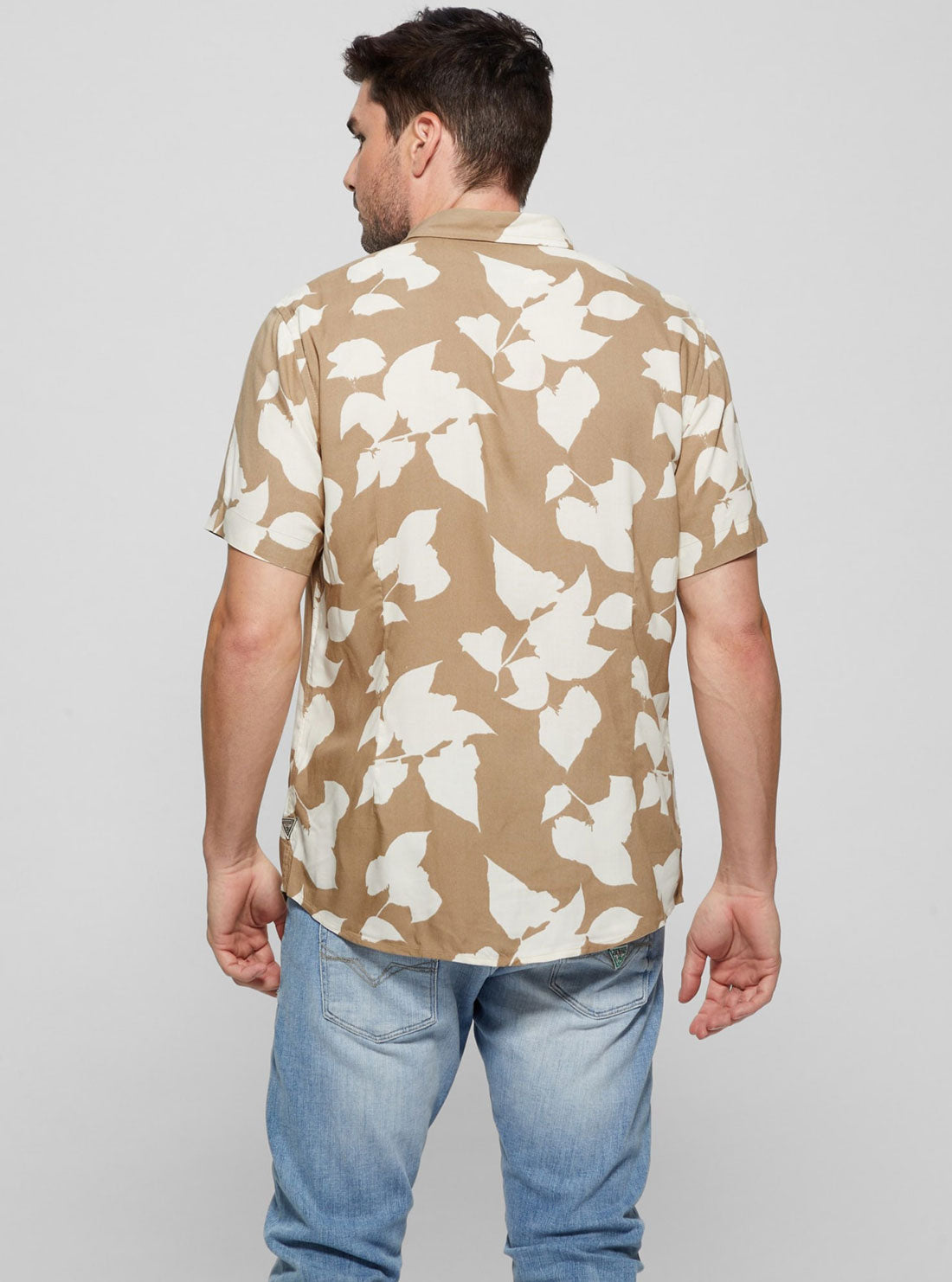 Eco Rayon Floral Print Shirt | GUESS Men's Apparel | back view