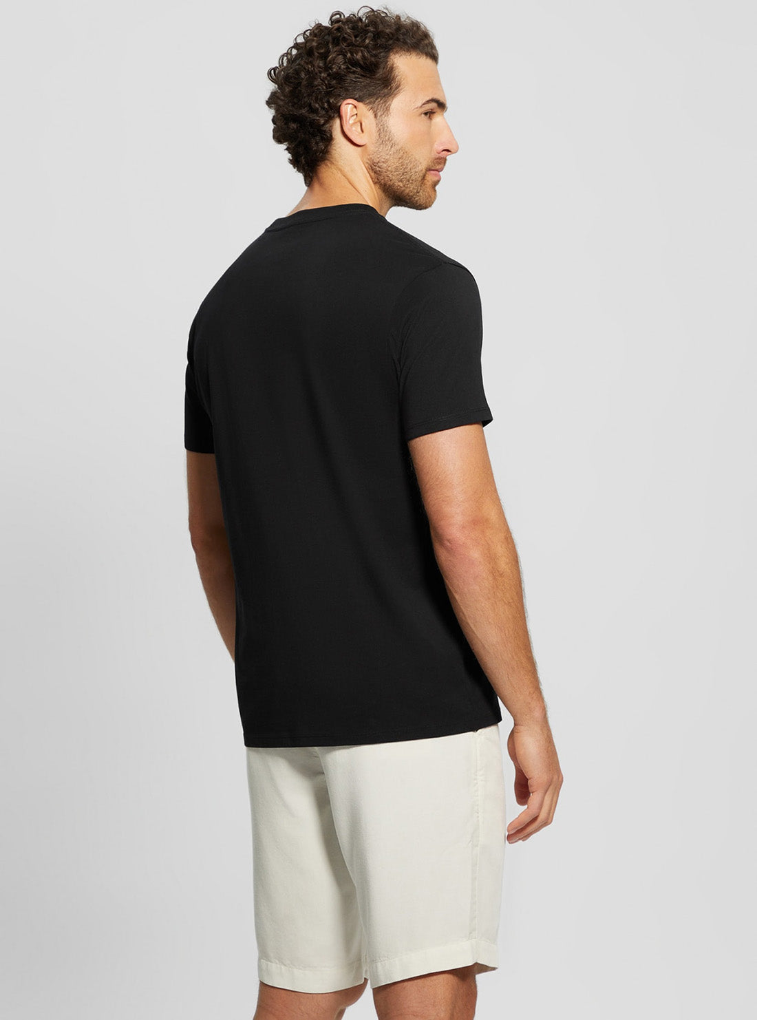 GUESS Mens Eco Black Basic Classic Logo T-Shirt M3BI0RKC9U1 Back View