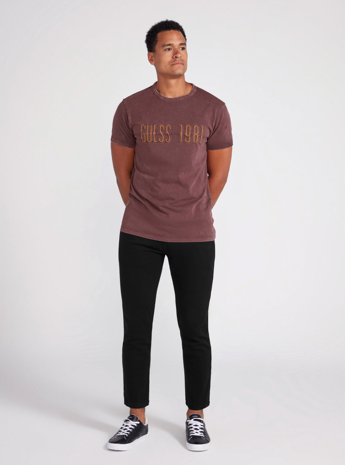 Burgundy 2025 guess shirt