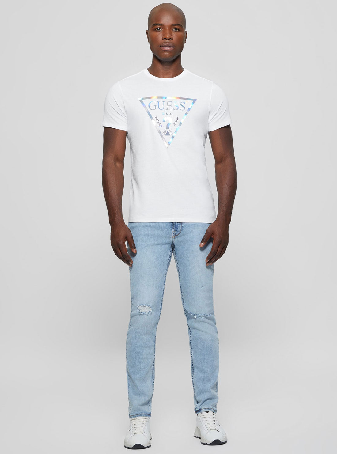 Mens white guess t 2025 shirt