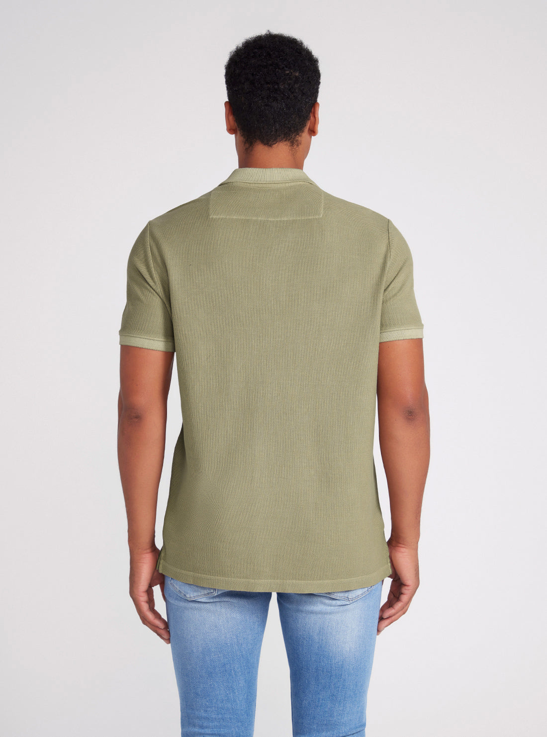 Green Ground Logo Polo T-Shirt | GUESS Men's Apparel | back view