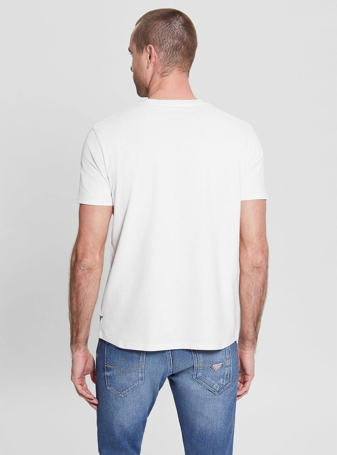 White Nautical Collage Graphic T-Shirt | GUESS Men's Apparel | back view