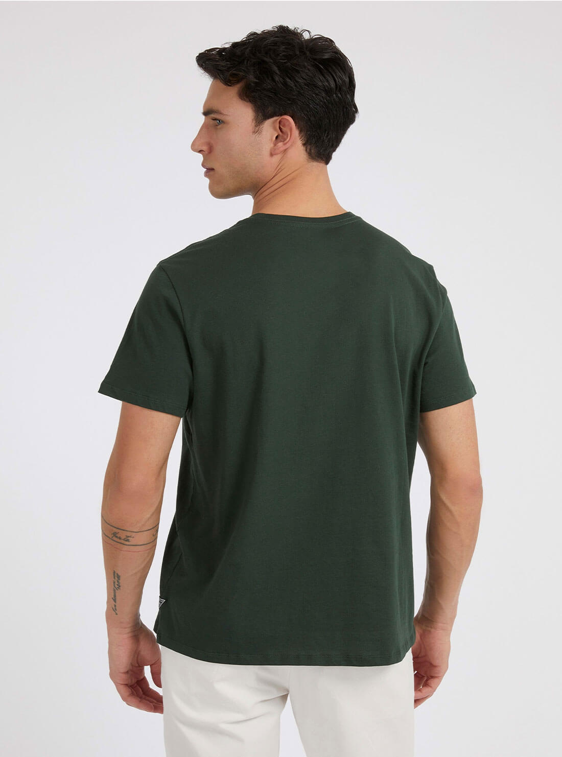 Eco Green Graffiti Logo T-Shirt | GUESS Men's Apparel | back view