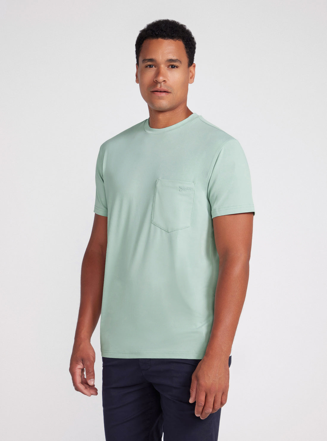 Mint Green Smooth T-Shirt | GUESS Men's Apparel | side view