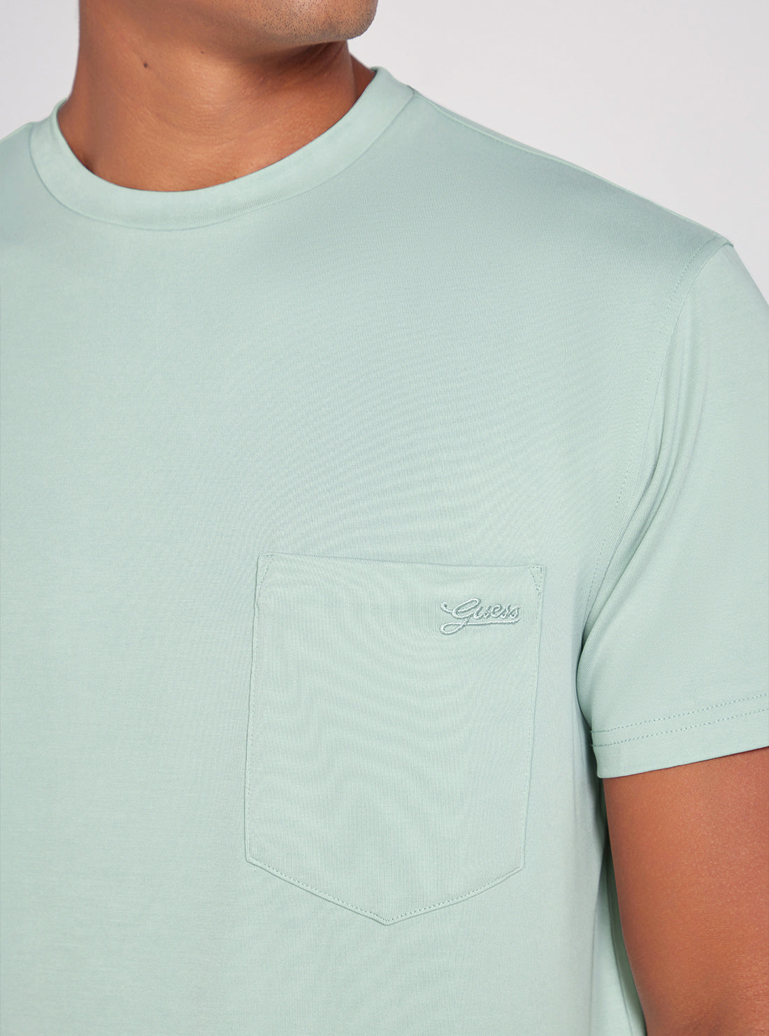 Mint Green Smooth T-Shirt | GUESS Men's Apparel | detail view
