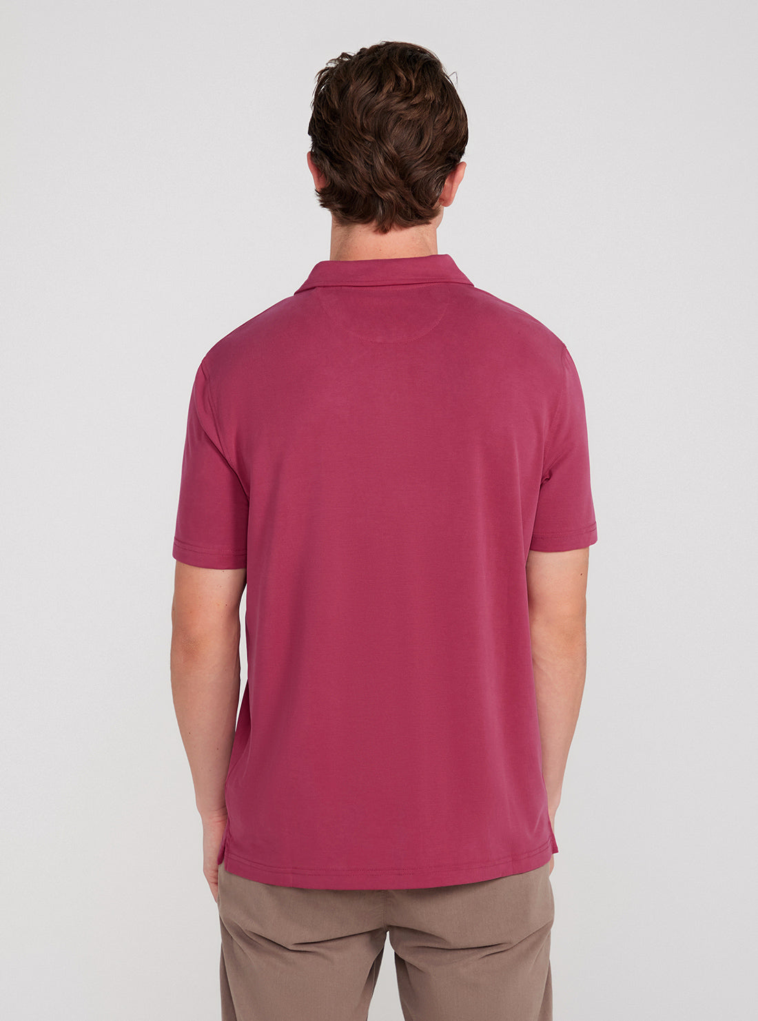 GUESS Eco Red Short Sleeve Polo T-Shirt back view