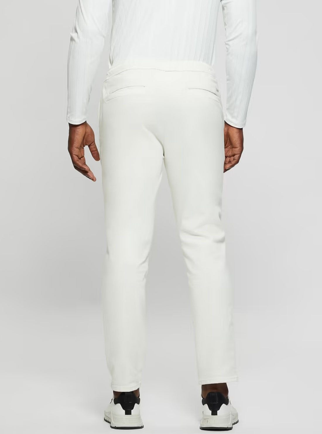 Eco White Drawstring Denim Pants | GUESS Men's | back view