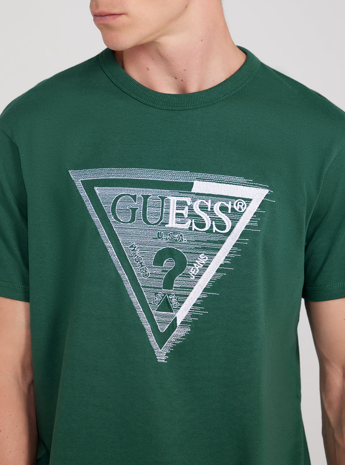 GUESS Green Short Sleeve Shaded Triangle T-Shirt detail view