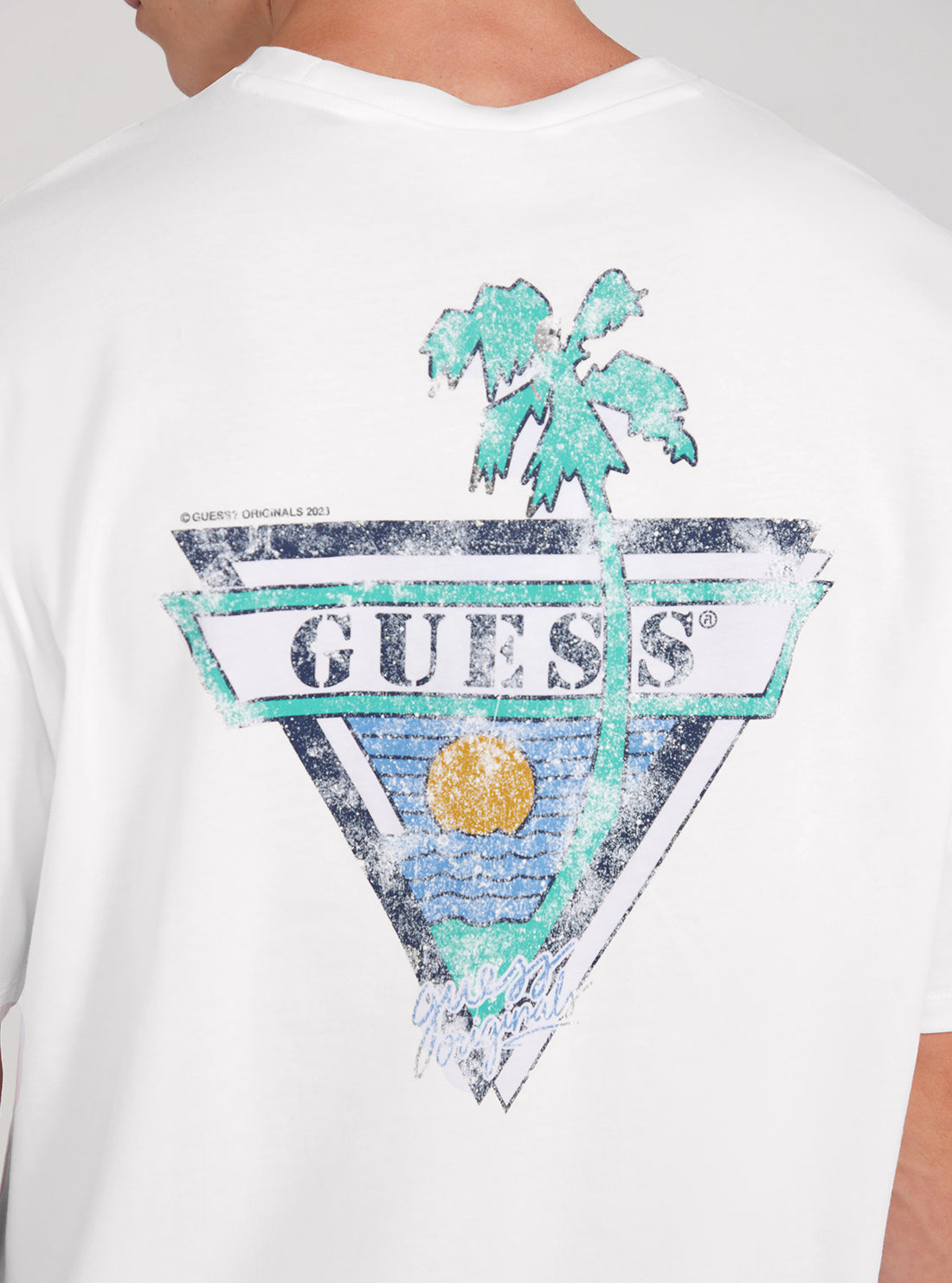Guess Originals White Palms T-Shirt detail view