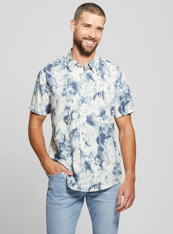 Floral Blue Wayco Short Sleeve Shirt