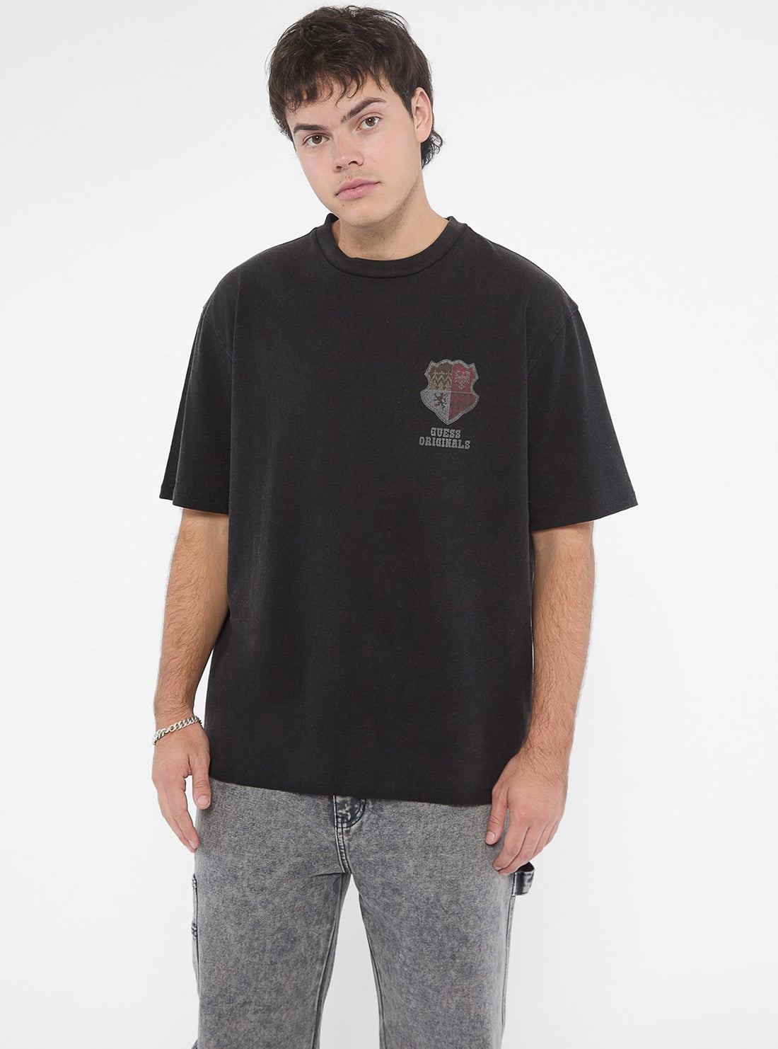 Guess Originals Black Varsity Graphic T-Shirt