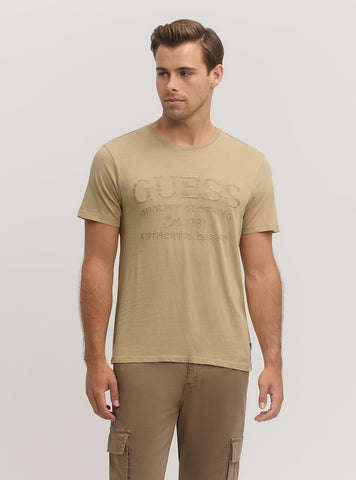 Beige Logo Short Sleeve T-Shirt