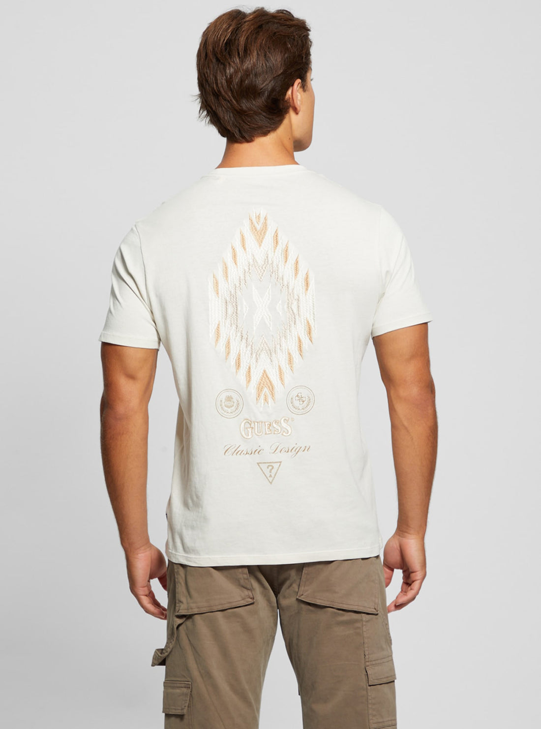 GUESS Mens Beige Santa Fe T-Shirt M4BI68K9RM1 Back View