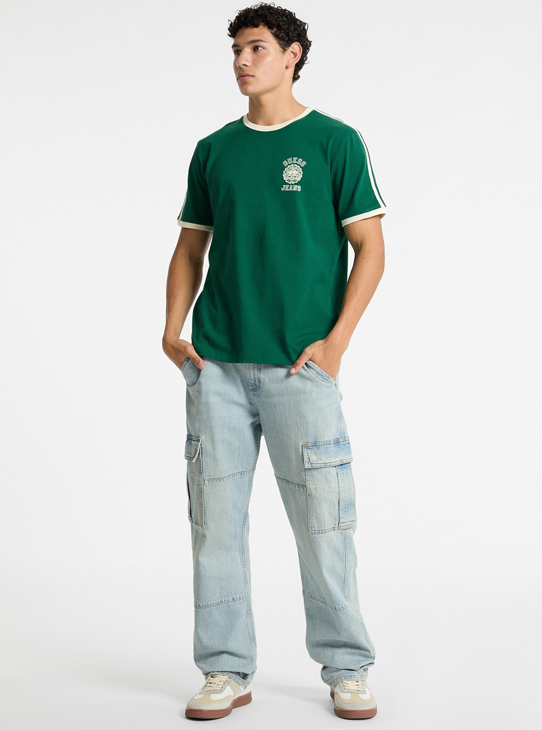 Guess Jeans Green Contrast Trim T-Shirt