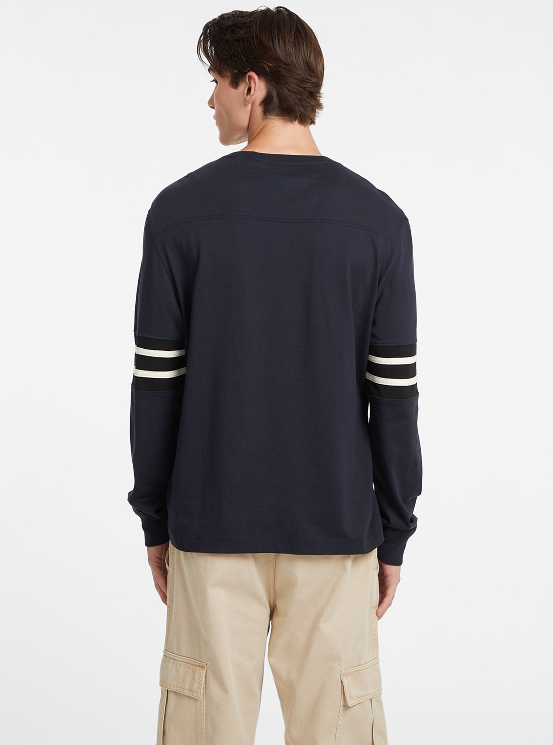 Guess Jeans Long Sleeve Crew Neck Reg Striped Tee
