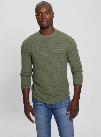 Green Hudson Linear Knit Jumper