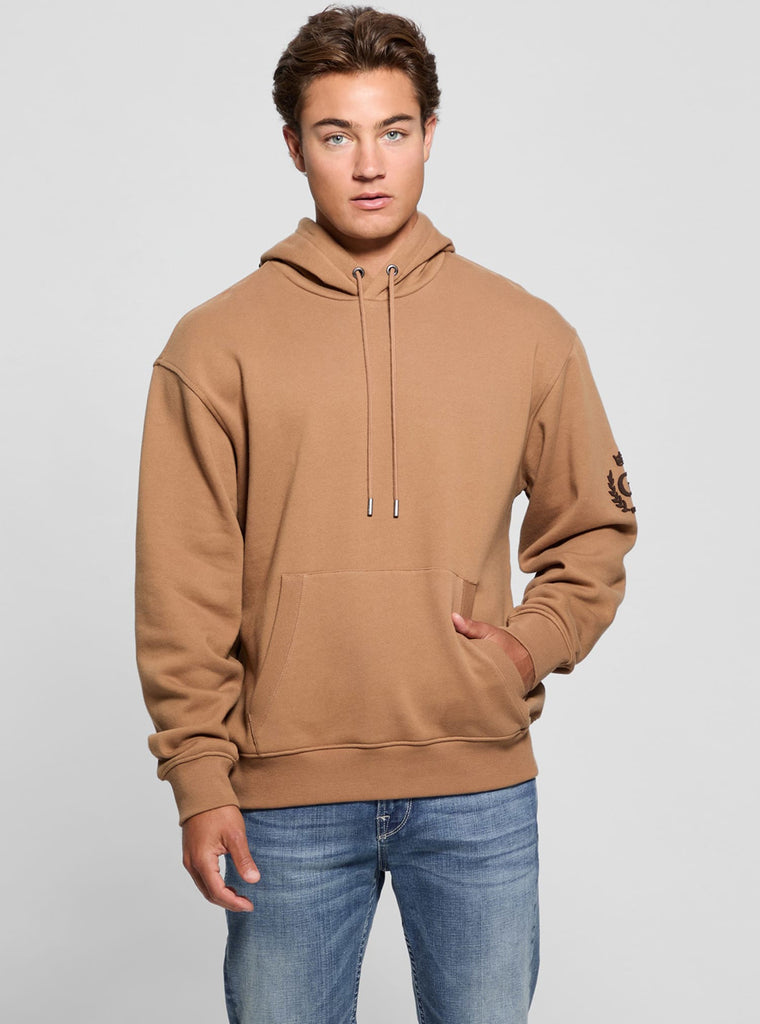 Felpa Uomo Guess Originals Baker Logo Hoodie Nero