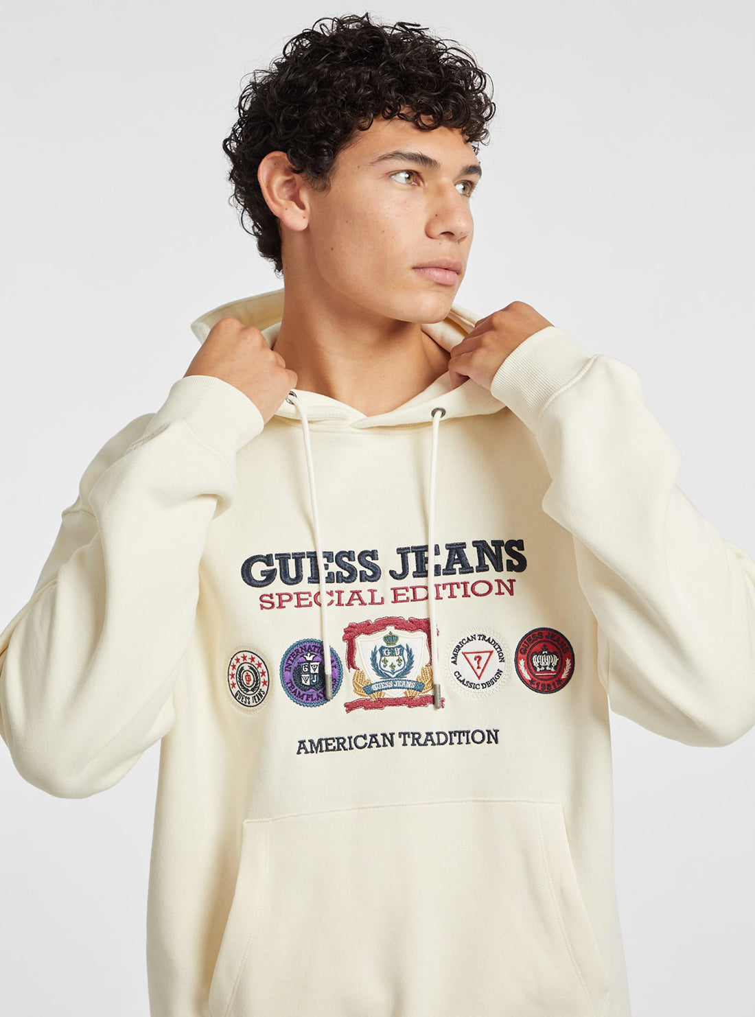 Guess Jeans Beige Hoodie Jumper