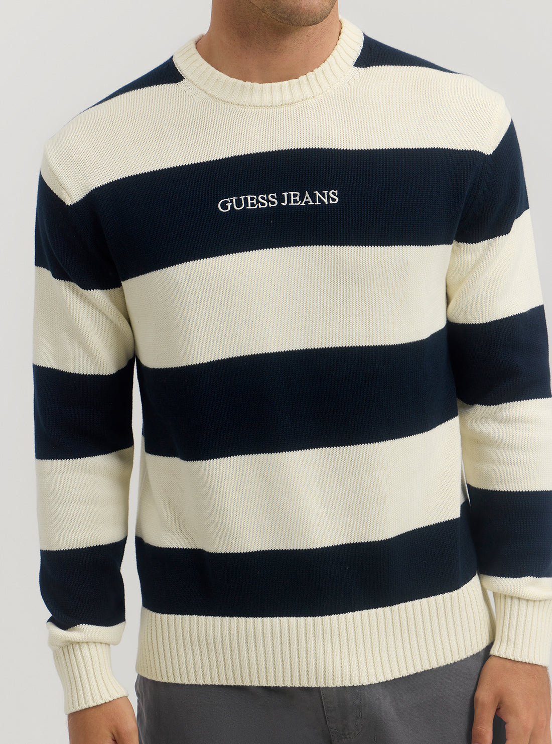 Guess Jeans Navy Striped Knit Jumper M4BR37Z3HM1 Detail View
