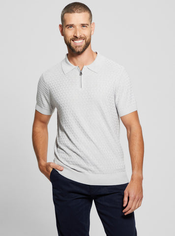 Grey Checkered Kyle Polo T-Shirt