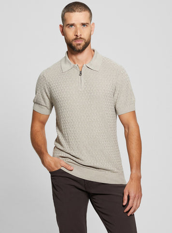 Beige Checkered Kyle Polo T-Shirt