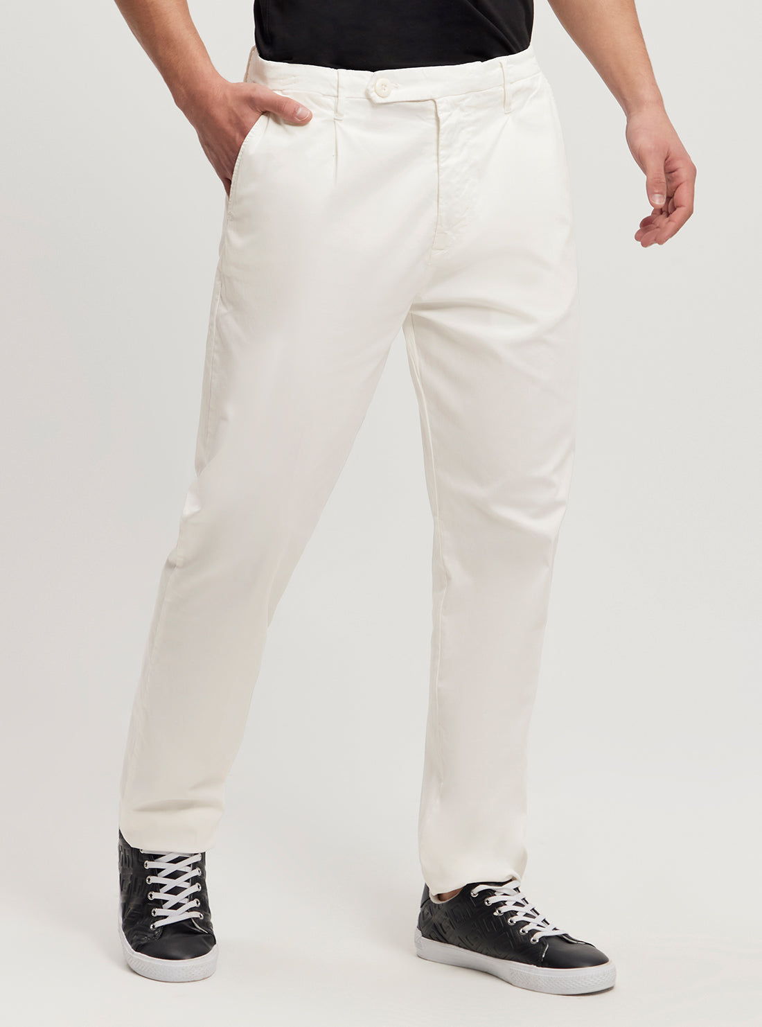 White Noah Mid-Rise Chino Pants side view