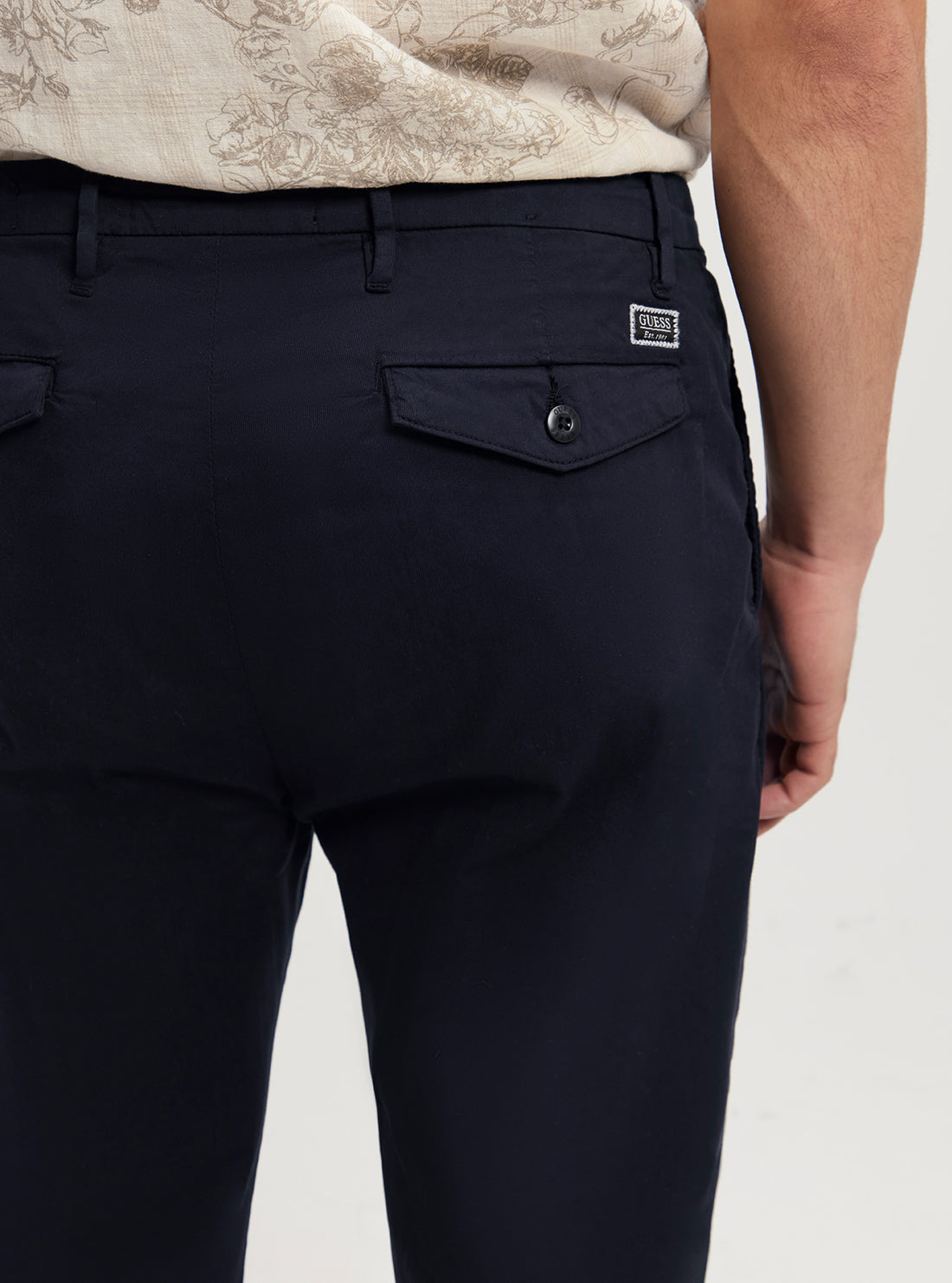 Navy Noah Mid-Rise Chino Pants detail view