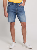 Blue Denim Regular Fit Shorts