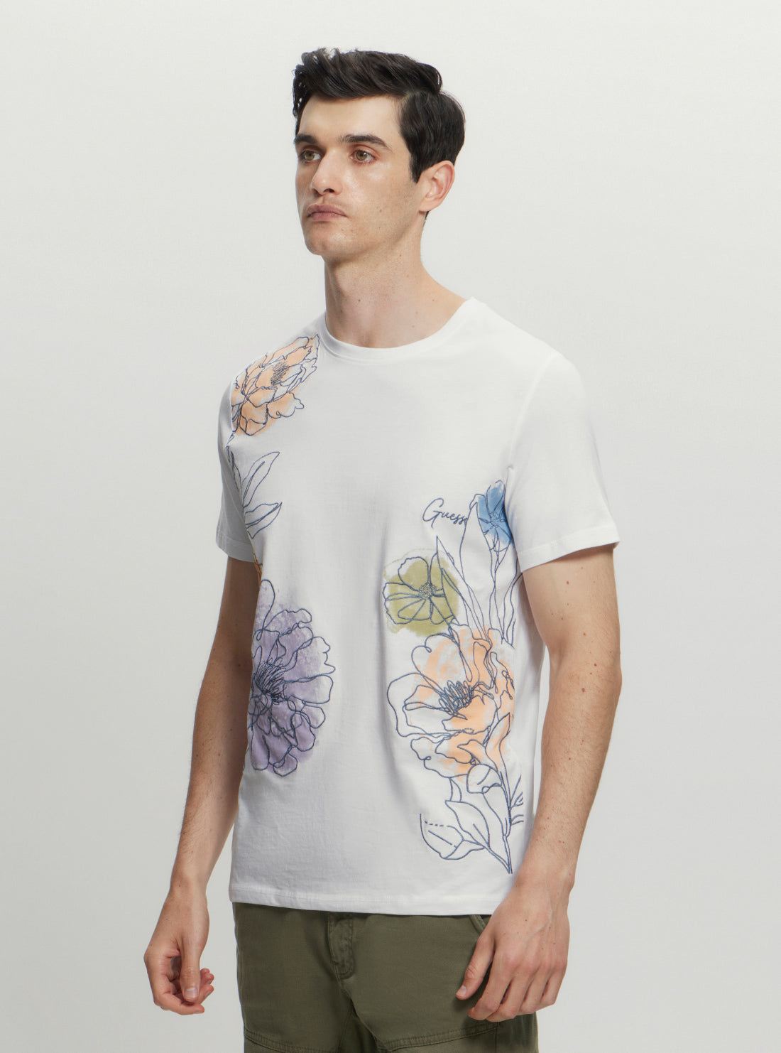 Eco White Treated Flower T-Shirt