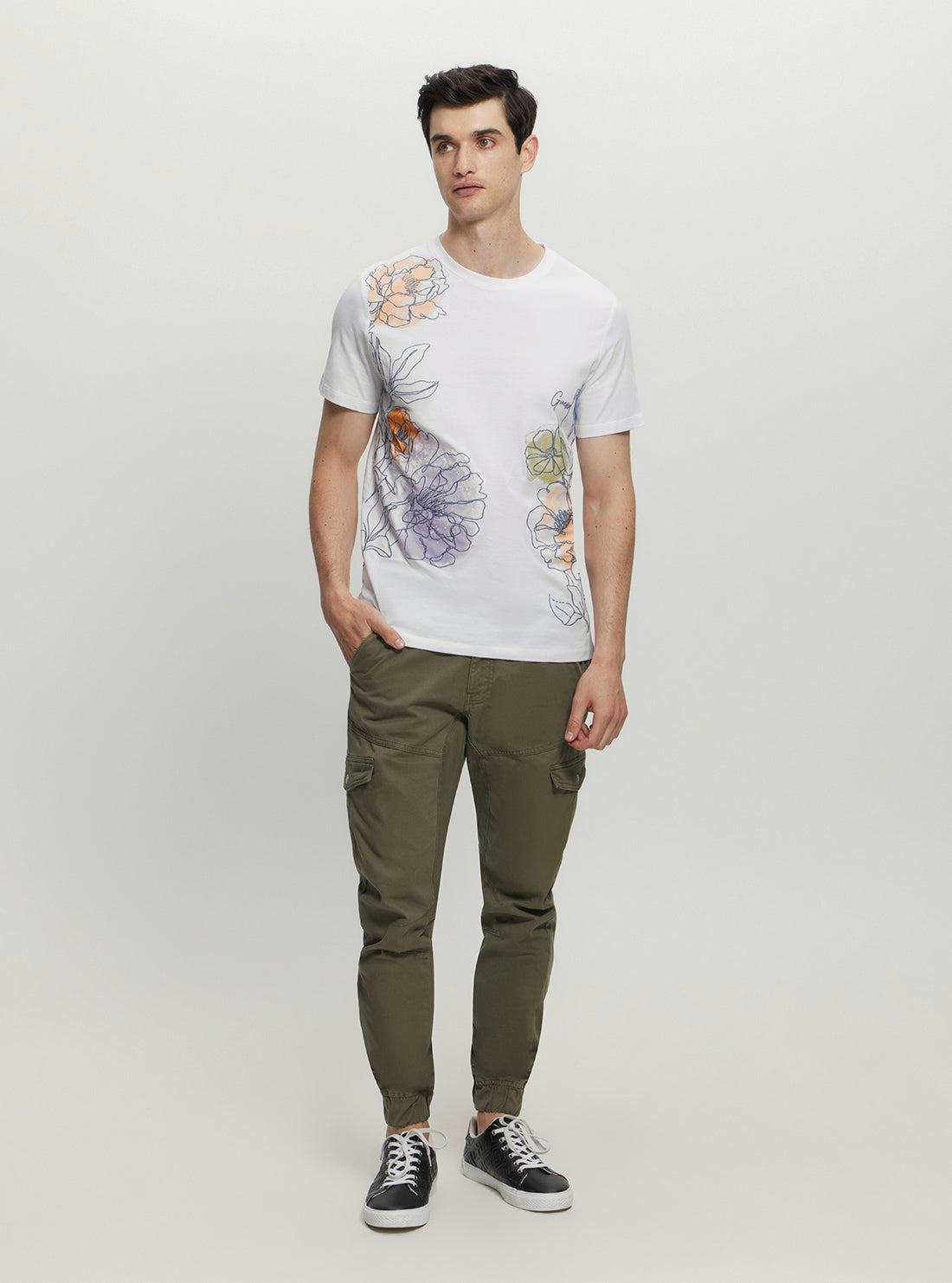 Eco White Treated Flower T-Shirt